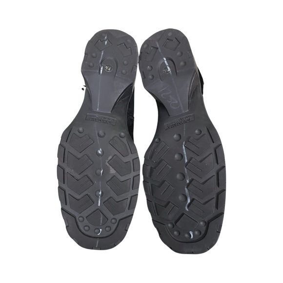 Aquatalia black suede, Lace Up, lug sole booties Moto Combat bouclé lined - Picture 12 of 12